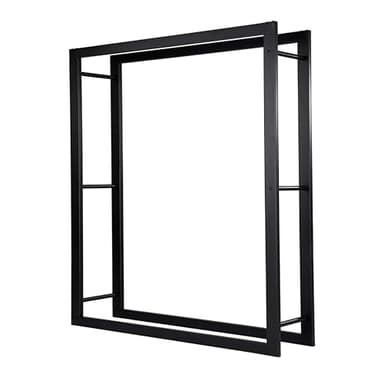 Loywe Kaminholzregal 170X25X140cm Kaminholzhalter Brennholzregal Feuerholzregal Kaminholzständer Brennholz Holzhalter aus Metall in Schwarz LW1089