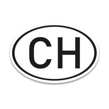 CH Aufkleber Länderkennzeichen Schweiz I 17,5 x 11,5 cm DIN genormt I kfz718