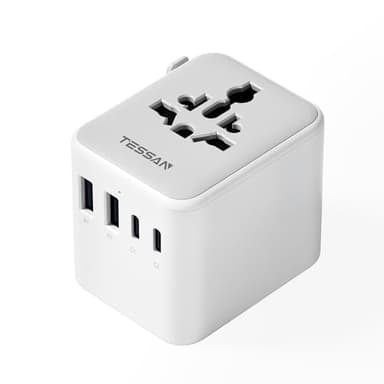 TESSAN Reiseadapter Weltweit, Universal Reisestecker mit 2 USB A und 2 USB C, Internationaler Steckdosenadapter, Universaladapter für England USA Japan Thailand Australien, Travel Adapter