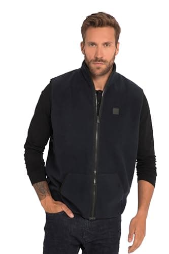 JP 1880 Herren große Größen Übergrößen Menswear L-8XL Fleece-Weste, Bauchfit, Stehkragen, Kängurutasche navy blau 7XL 820899130-7XL