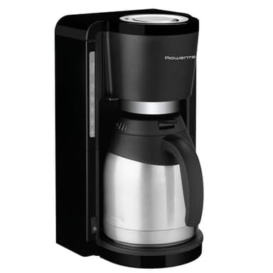 Rowenta CT3818 Filterkaffeemaschine Adagio Milano, Edelstahl- Thermokanne, 10-15 Tassen, Fassungsvermögen 1,25 L, Automatische Abschaltung, 730W-870W, 26 x 21 x 36.5 cm, Schwarz