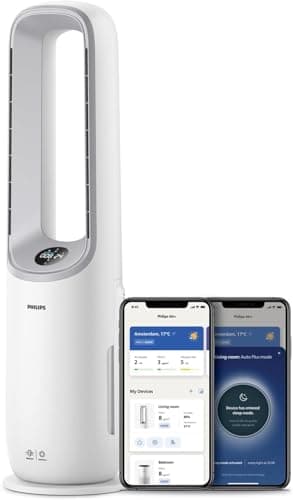 Philips Air Performer 2-in-1: Luftreiniger und Kühlgebläse - Reinigt 70 m², Entfernt 99,97% der Allergene und Schadstoffe. HEPA-Filter, Intelligente Sensoren, Alexa, App. (AMF765/10)