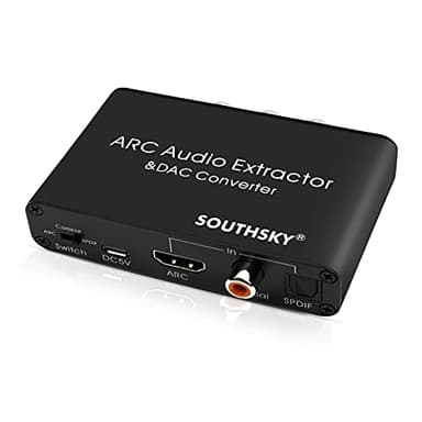 SOUTHSKY 192KHz DAC Wandler, Digital zu Analog L/R Cinch Adapter, HDMI ARC Audio Extraktor zu SPDIF,Koaxial,3,5mm,L/R, CEC Lautstärke Einstellbar