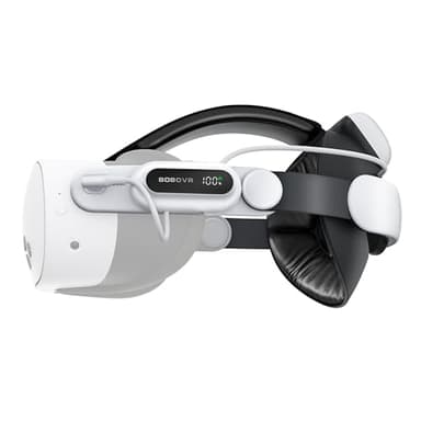 BOBOVR E3 Pro Strap mit Akku Zubehör, Kompatibel mit Meta Quest3/3S,10000 mAh Hot Swap Fähiger Schnellladeakku und 3.5mm Audioerweiterung