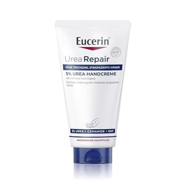 Eucerin UreaRepair 5% Urea Handcreme 75 ml, Hautpflege spendet 48h intensive Feuchtigkeit, Feuchtigkeitscreme mit 5% Urea und Ceramiden für rissige, trockene Haut