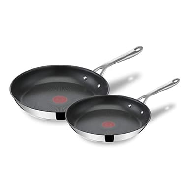 Tefal Jamie Oliver Cook's Direct On Pfannenset 24/28 cm, Bratpfanne Induktion, Antihaft, backofenfest, für alle Herdarten geeignet, genieteter Griff, E304S244