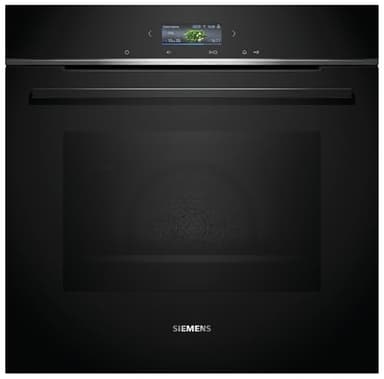 Siemens HB774G1B1 iQ700 Smarter Einbau-Backofen, 60 x 60 cm, Made in Germany, activeClean Pyrolyse & humidClean Hydrolyse, Air Fry, Automatikprogramme, Farbiger Touchscreen, Schwarz