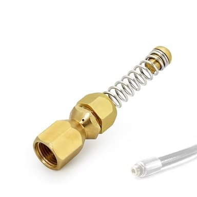 Rotierende Rohrreinigungsdüse für Kärcher - Hochdruckdüse für Rohrreinigung, Hochdruckreiniger Düse für Kränzle/Nilfisk usw, Spiraldüse mit Feder, G1/8" Anschluss, Messing, Hochdruckreiniger Zubehör