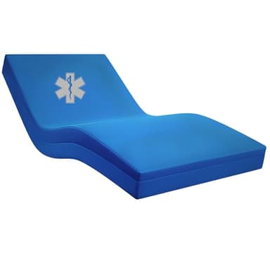 Krankenhaus-Reha-Matratze mit wasserdichter (abwaschbarer) Schutzhülle Made in Europe 90 x 200 x 17. Wasserdichter Matratzenbezug in blau. atmungsaktiv und abwischbar. Krankenhausqualität (90x200x17)