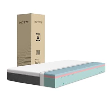 EGO Home Matratze 90x200 cm | 18 cm Höhe, Mittelfest | Ergonomische 7-Zonen Hochwertige Kaltschaummatratze für Komfort & Rückenstütze | Klimaregulierend mit waschbarem Bezug | Öko-Tex Zertifiziert