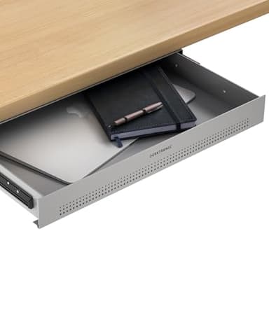 Desktronic Schreibtisch-Organizer, Untertisch-Aufbewahrungsbox, Schreibtisch für Büro Schule Homeoffice Schreibwaren, Metallschublade, Versteckte Schubladenbox (Grau)