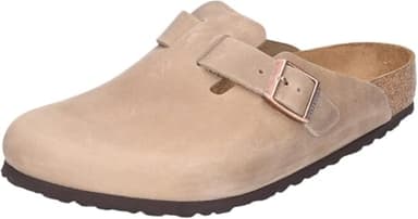 Birkenstock Unisex Erwachsene Clogs Boston SFB geöltes Naturleder Weichbettung normal Hellbraun 40