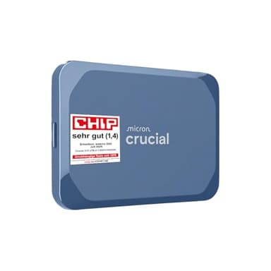 Crucial X10 2TB Externe SSD Festplatte, bis zu 2.100MB/s, USB-C 3.2 Gen2, IP65 Wasser- und Staubgeschützt, Portable SSD für Mac, PC, Smartphone und Spielkonsole, Blau matt - CT2000X10SSD9-02
