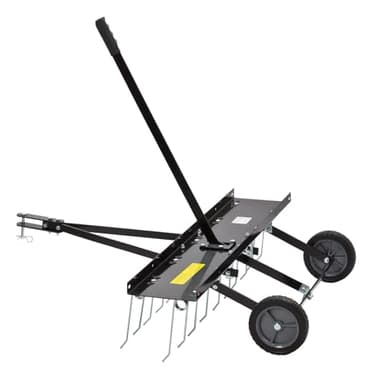 DEMA Entmooser Rasenstriegel Rasenkamm Vertikutierer RS 100 | Ideal zum Entfernen von Moos & Rasenfilz | Mit praktischer Handhabung für einen gesunden Rasen