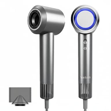 2025 Ionen Haartrockner & Professioneller Fön mit 110.000 U/min Bürstenlos-Motor, 300 Mio. Negative Ionen für Glanz, Intelligente Temperaturkontrolle, Magnetdüse, Kompakt und Leicht, 1600W(Anthrazit)