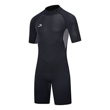 Neoprenanzug Herren Kurz 3mm für Damen Rückenreißverschluss zum Tauchen, Schnorcheln, Surfen, Kajakfahren, Kurzarm-Neoprenanzug für Wassersport