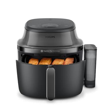 Philips Steam Airfryer 5000 Series Heißluftfritteuse mit Dampfgar-Funktion, Steam, Airfry, SteamFry, 7.2 L, Sichtfenster, PFAS-freie Keramikbeschichtung, automatische Dampfreinigung (NA540/00)