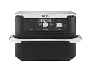 Ninja Foodi FlexDrawer Dual Zone Heißluftfritteuse, Air Fryer mit 10,4-Fach und Herausnehmbarem Trenner, Antihaftbeschichtung, Spülmaschinenfester Korb, 7-in-1, Schwarz AF500EU