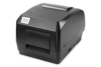 DIGITUS DA-81020 – Etikettendrucker 203 DPI – Labeldrucker Thermodirekt & Thermotransfer – Etikettenbreite: 25,4 bis 118 mm – Max. 127 mm/s – USB 2.0, RJ45 (LAN), RS232 (Serial), SD-Slot – Schwarz