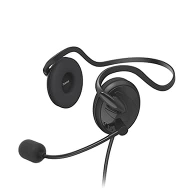 Hama PC Headset, On Ear Kopfhörer mit Nackenbügel (mit Lautstärkeregler und verstellbarem Mikrofon, inkl. Y-Adapter 2X 3,5mm Klinke, 2m langes Kabel, für Videocalls, Homeoffice, eLearning) schwarz