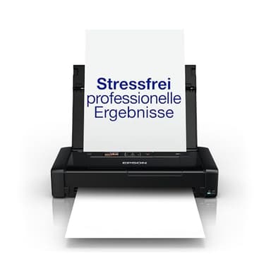 Epson WorkForce WF-110W tragbarer Tintenstrahldrucker (DIN A4, WiFi Direct, Drucker, mobiles Drucken, USB, integrierter Akku, nur 1,6 kg Gewicht) schwarz