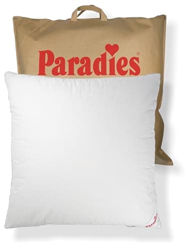 PARADIES Daunenkissen 80x80 cm - 900g - Cleo medium Bio - mittelfestes Kopfkissen 80x80 Daunen mit RDS zertifizierten Gänsefedern und Daunen