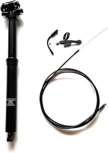 30,9/31,6mm Absenkbare Sattelstütze Gefedert – Höhenverstellbare Hydraulische Fahrradsattelstütze mit Interner Führung für MountainbikeBlack,31.6 * 445mm