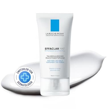 La Roche Posay Mattierende Feuchtigkeitspflege für fettige, unreine und zu Akne neigende Haut, Talgregulierend und porenverfeinernd, Mit LHA und Thermalwasser, Effaclar Mat, 40 ml