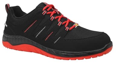ELTEN Sicherheitsschuhe MADDOX black-red Low ESD S3, Herren, Textil, Stahlkappe, leicht, sportlich, Schwarz/Rot, Größe: 43