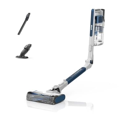 Shark PowerPro Akku-Staubsauger freistehend, bis 50 Min. Laufzeit, kabellos, beutellos, für Tierhaare, Allergiker, Teppich und Hartböden, mit LED-Licht und Knickgelenk-Rohr, Navyblau, IZ380EU