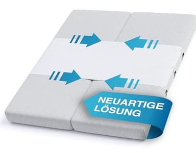 Briliantwerk® Liebesbrücke für Matratzen 200cm I Kein Verrutschen I Innovative Lösung als Ritzenfüller für Matratzen für Familien & Paare I Bettbrücke ist in < 5 Min befestigt