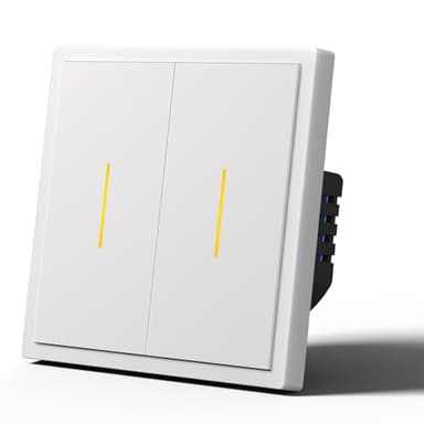MVAVA Alexa Lichtschalter, WLAN-Smart-Lichtschalter kompatibel mit Alexa/Google Home, Unterputz funktioniert mit Tuya/Smart Life App, Neutralleiter, 2-Fach 1-Weg, Weiss