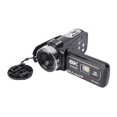XUMIUZIY 8K Videokamera Camcorder, 64 MP WiFi Vlogging Kamera mit 3 Zoll Touchscreen, 18 fachem Digitalzoom, Integriertem LED Licht für Reisen, Weihnachtsgeburtstage oder Abschlussfeiern
