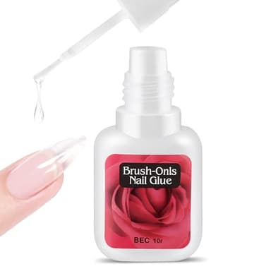 BUTBU Starker Nagelkleber, 10 ml, extra starker Nagelkleber mit Pinsel, Acrylkleber für Nagelspitzen und Reparaturen, langanhaltender professioneller Kunstnägel-Kleber für Salon und Heimgebrauch