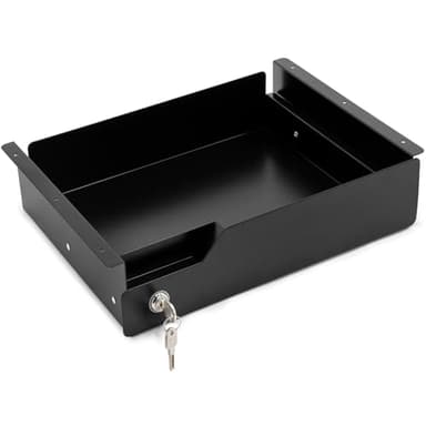 EasyVibe Untertisch Schublade Unterbau Unter Schreibtisch Schreibtische mit Schloss 42 cm (L) x 30 cm (B) x 9 cm (H), schwarz