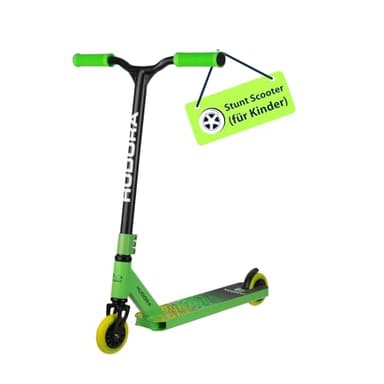 HUDORA Stunt Scooter Kinder - Hochwertiger Stunt Roller für Kinder von 6 - 10 Jahren I Robuster Freestyle Scooter mit 360°-BMX-Lenkung - Kindgerechter Trick Roller für bis zu 100 kg