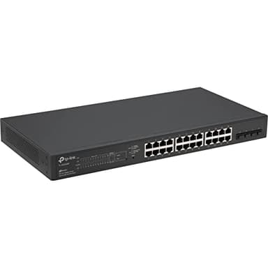 TP-LINK - NETWORKING TL-SG2428P 24-Port Gigabit Managed PoE Switch mit 4 SFP-Slots (250 Watt, Zentrales Cloud-Management, In Omada-SDN integriert, IPv6, Sicheres Netzwerk) Schwarz,Geschäfts-Netzwerk