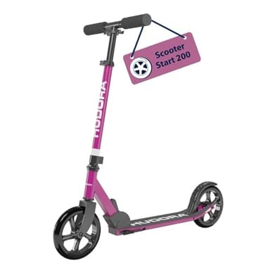 HUDORA Scooter Start 200 I Stabiler Aluminium-Roller I Höhenverstellbarer & zusammenklappbarer Cityroller I Kinder- & Erwachsenenroller für bis zu 100kg I Solider Tretroller mit Ständer