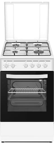 PKM GH4-50 EO AQ, Stand-Gasherd/9050 Watt/50 cm/3 Backofenfunktionen/Ober- und Unterhitze/Energieeffizienzklasse A/Inklusive Grillrost & Fettpfanne