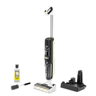 Karcher Saugwischer FCV 4 Natural N, kabelloser Saugwischer mit 4 Reinigungsmodi inkl. Natürlicher Bodenreiniger RM 538N, Akkulaufzeit: ca. 45 min, Flächenleistung: ca. 200 m²