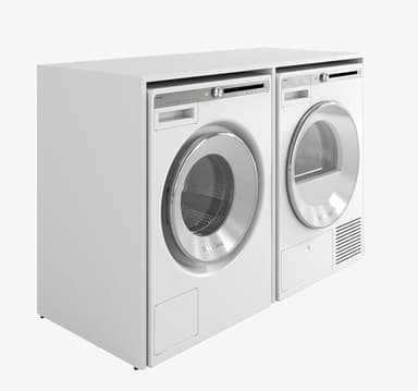 PLATAN ROOM Waschmaschinenschrank 130 cm breit Überbauschrank Waschmaschine oder Wäschetrockner Schrank für Bad (65 cm tief, Weiß matt)