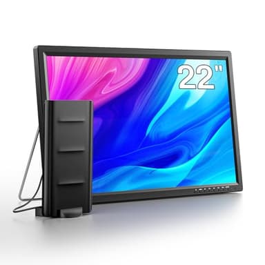 DESOBRY 22 Zoll Mini Fernseher 1080P, Kleiner Fernseher mit Antenne und DVB-T2-Tuner, Kompakter 12V TV für Küche und Wohnmobil, Computer-/Überwachungsbildschirm