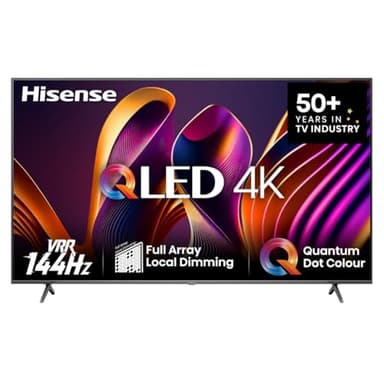 Hisense 55E7NQ 139 cm (55 Zoll) Fernseher, 4K UHD, QLED, HDR10, HDR10+ decoding, HLG, Dolby Vision Atmos, 60Hz Panel, Smooth Motion, Bluetooth, Alexa Built-in, VIDAA Voice, Schwarz [2024]