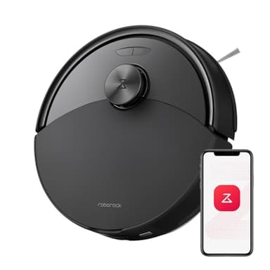 roborock Q10 S5 Saugroboter mit Wischfunktion, 10.000 Pa HyperForce Saugkraft, Dual Anti-Tangle System, Auto Lifting Mopping, Ideal für Tierhaare, Teppiche, Hartböden (Schwarz)