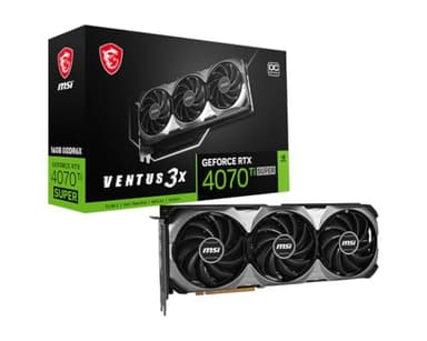MSI GeForce RTX 4070 Ti SUPER 16G Ventus 3X OC Grafikkarte, NVIDIA RTX 4070 Ti SUPER, 16 GB GDDR6X Speicher, 21Gbps, PCIe 4.0, DLSS3.5