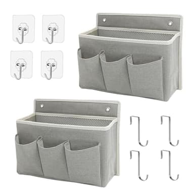 Dermalyx 2 Stück Wand Organizer Tasche Hängekörbe Mit Großer Mesh Abteilung Und 3 Taschen Tür Organizer Platzsparend Aufbewahrung Für Schlafzimmer Wohnmobil Camper