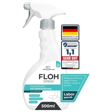 HomePetLab Flohspray für Wohnung und Möbel - 500ml Sprühflasche - Wirksames Anti Flohmittel Katzen und Hunde - Schnell & Effizient Flöhe bekämpfen