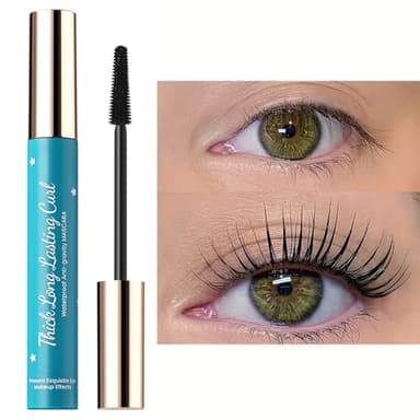 Wimperntusche Wasserfest, 5D Schwarz Mascara Nicht Verklumpend, Mascara Verlängerung & Volumen, Langanhaltend & Wischfest Wimperntusche Lange Wimpern False Lash Effect, Extra Long & Thick Augen Makeup