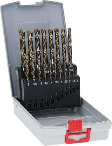 Bosch 19x PRO Stainless HSS-Co Spiralbohrer-Set (für Stahl, Edelstahl, Ø 1-10 mm, Professional Zubehör Bohrmaschine/Schrauber)