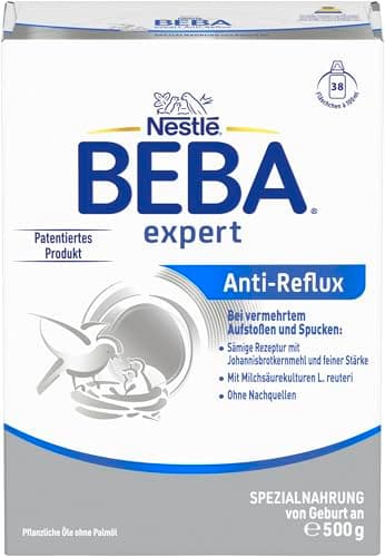 BEBA expert Anti-Reflux - AR Spezialnahrung von Geburt an, bei vermehrtem Aufstoßen und Spucken, Babynahrung, Baby-Milchpulver, 1er Pack (1 x 500g)